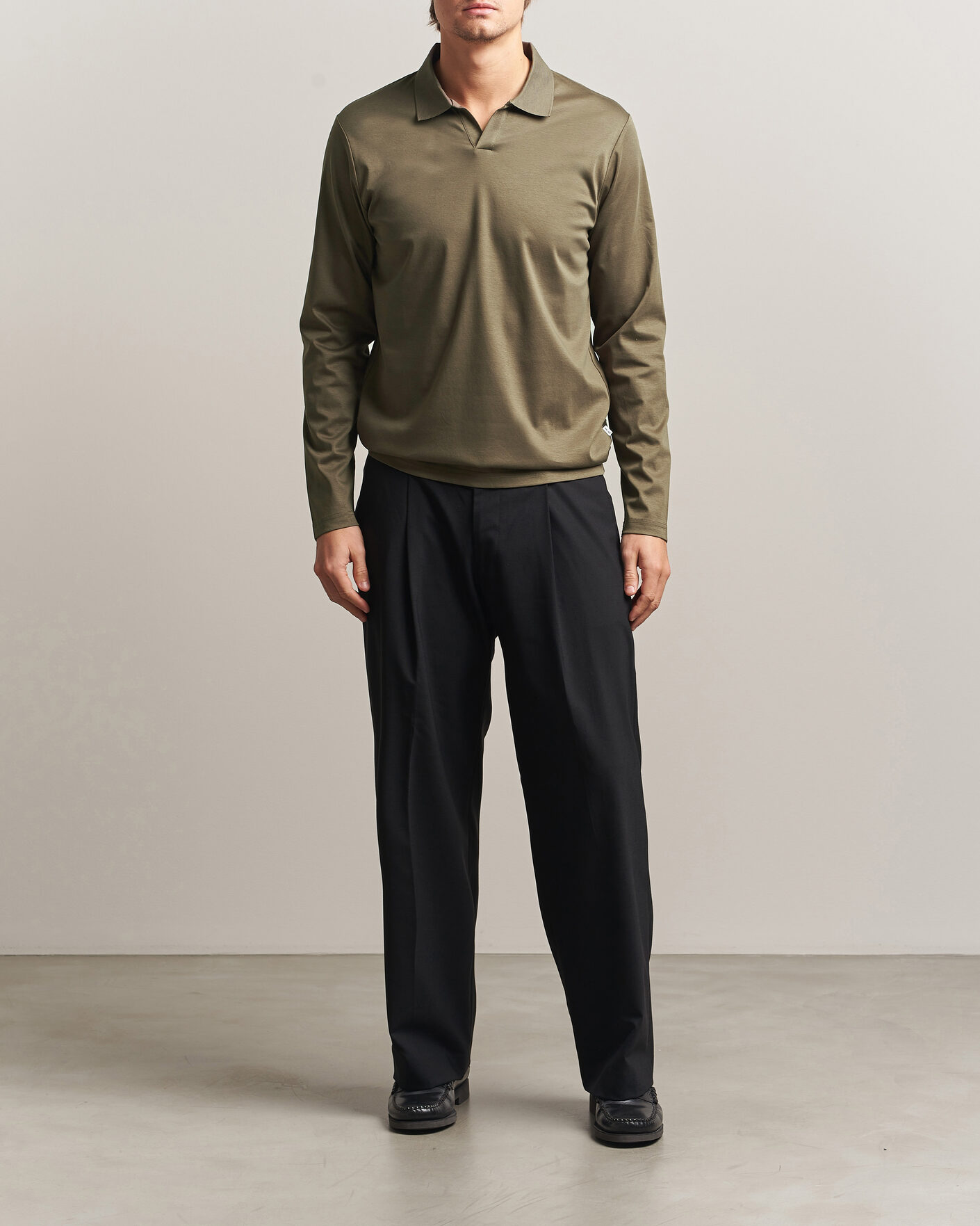 Men | Polo Shirts | NN07 | Paul Long Sleeve Polo Mable Husk