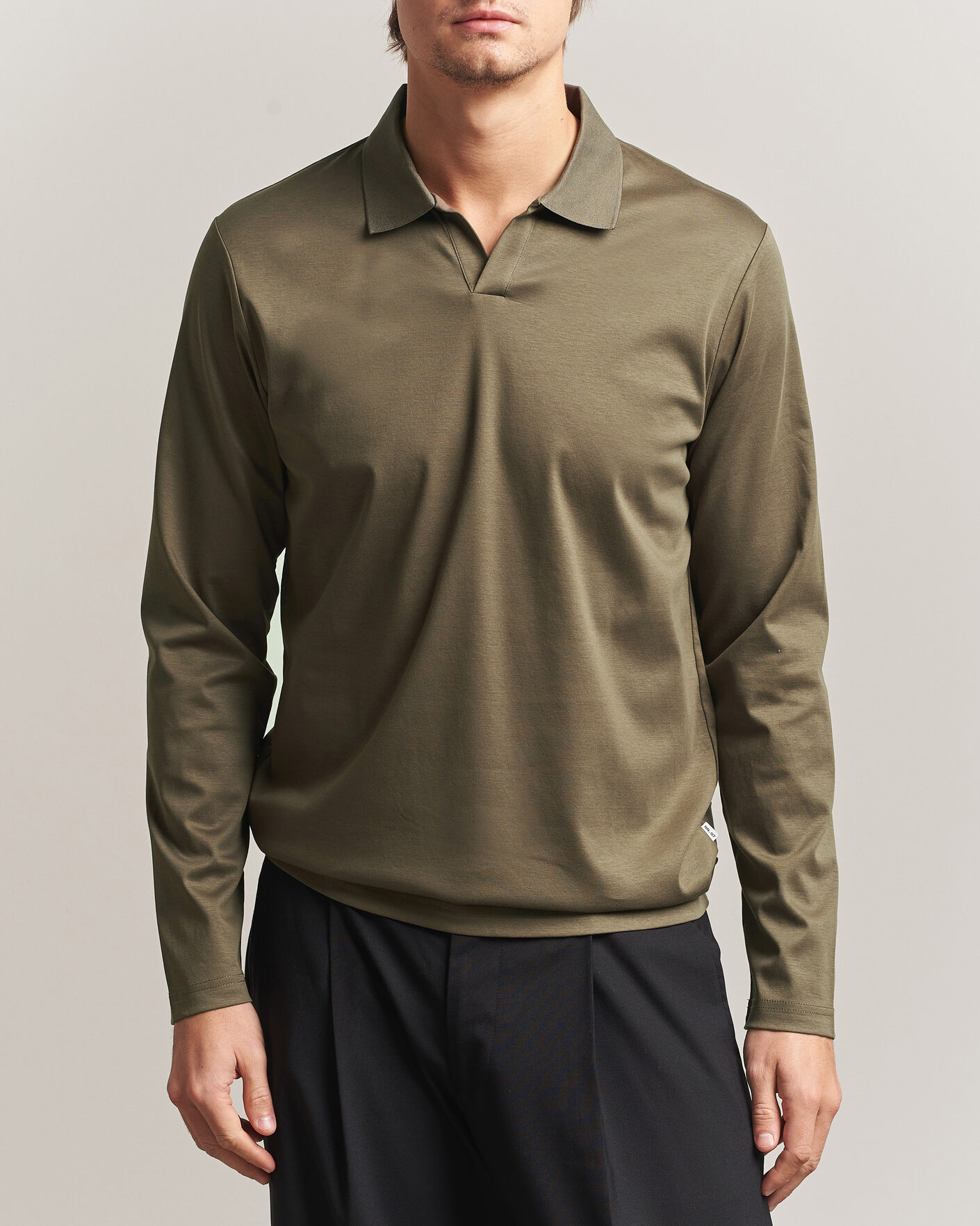 Men | Polo Shirts | NN07 | Paul Long Sleeve Polo Mable Husk