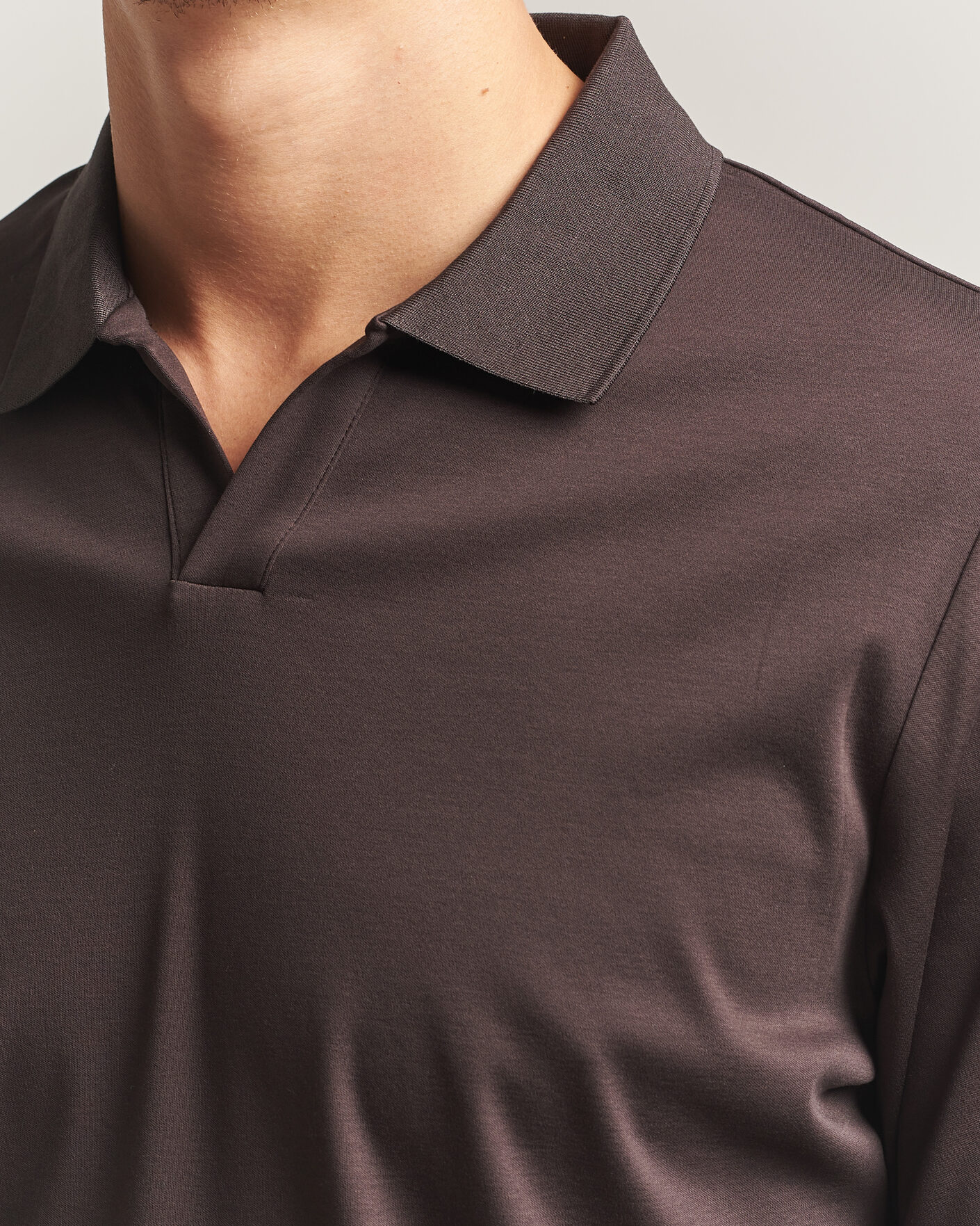 Men | Polo Shirts | NN07 | Paul Long Sleeve Polo Deep Truffle