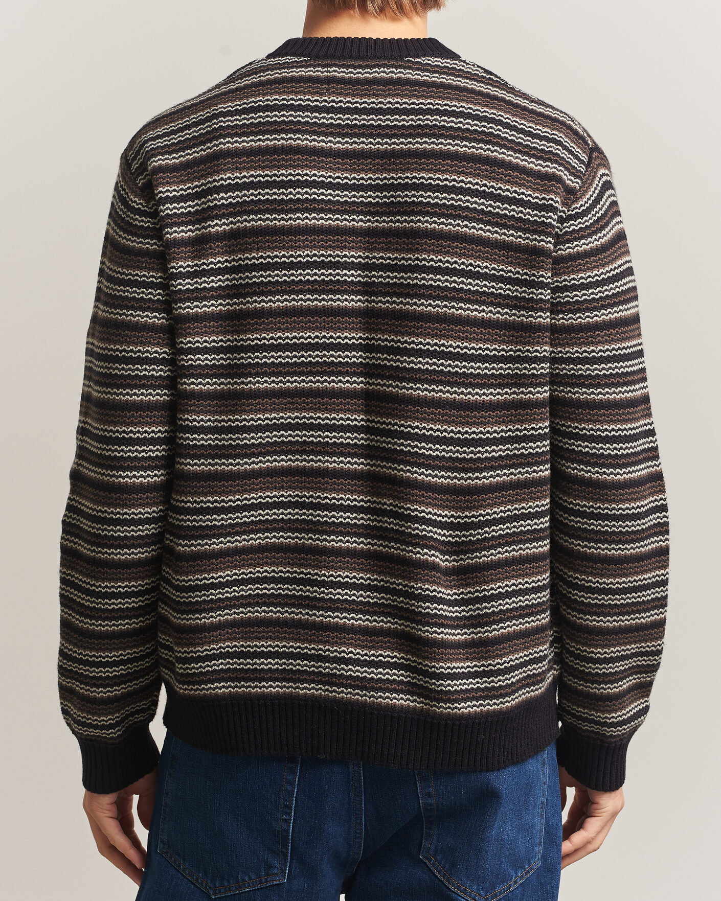 Men | Sweaters & Knitwear | NN07 | Russel Wool/Cotton Striped Sweater Black Multi