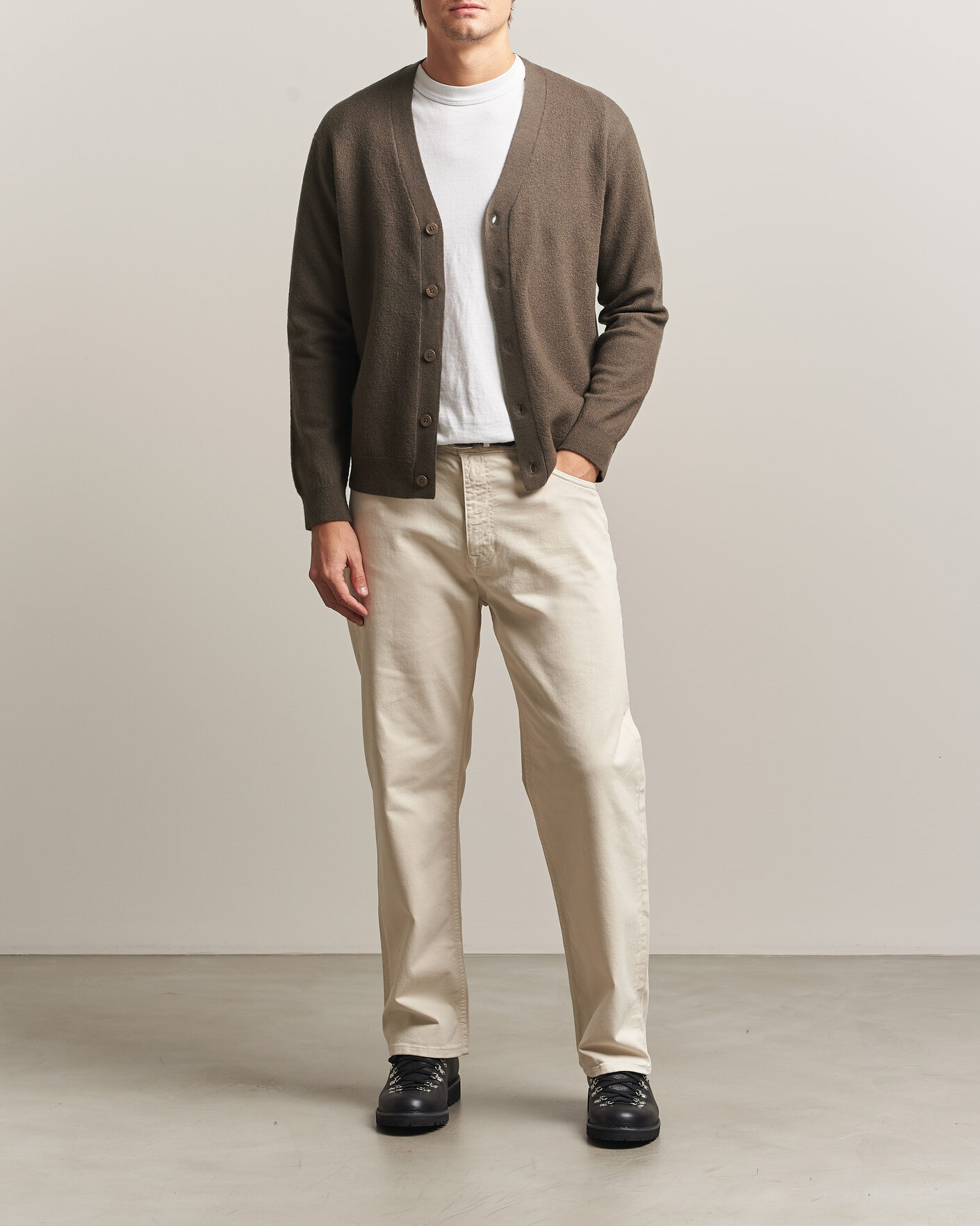 Men | Sweaters & Knitwear | NN07 | Jasper Wool Knitted Cardigan Mable Husk