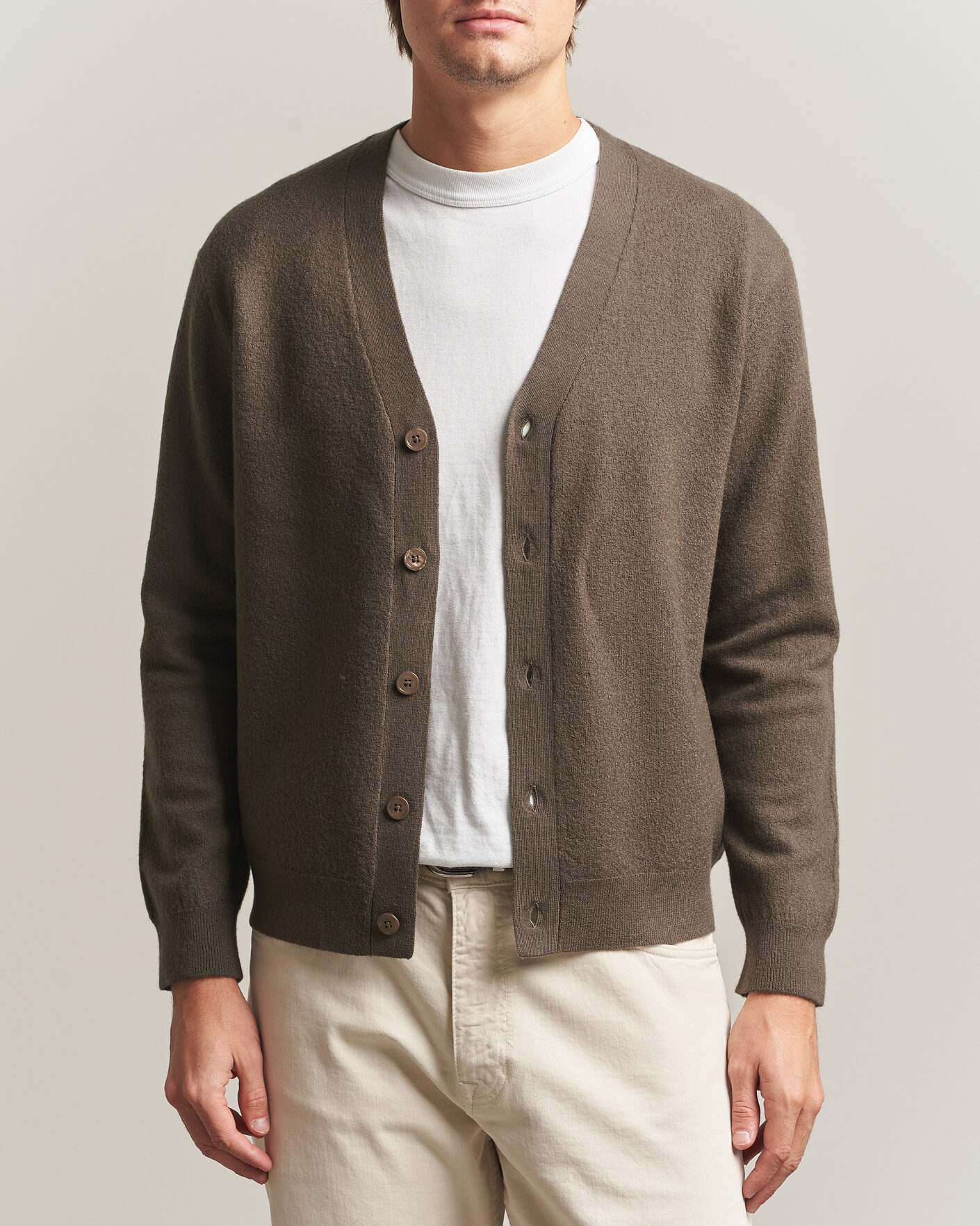 Men | Sweaters & Knitwear | NN07 | Jasper Wool Knitted Cardigan Mable Husk