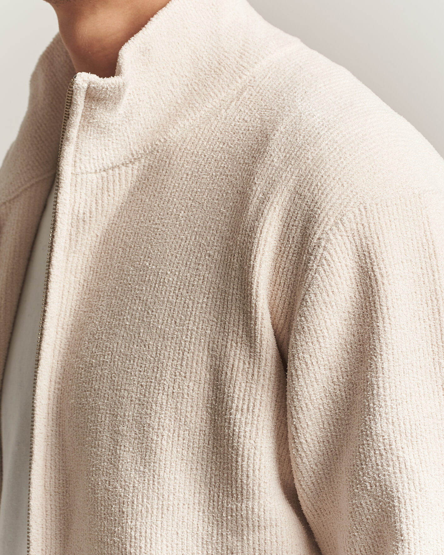 Men | Sweaters & Knitwear | NN07 | Danny Rib Knitted Full Zip Ivory