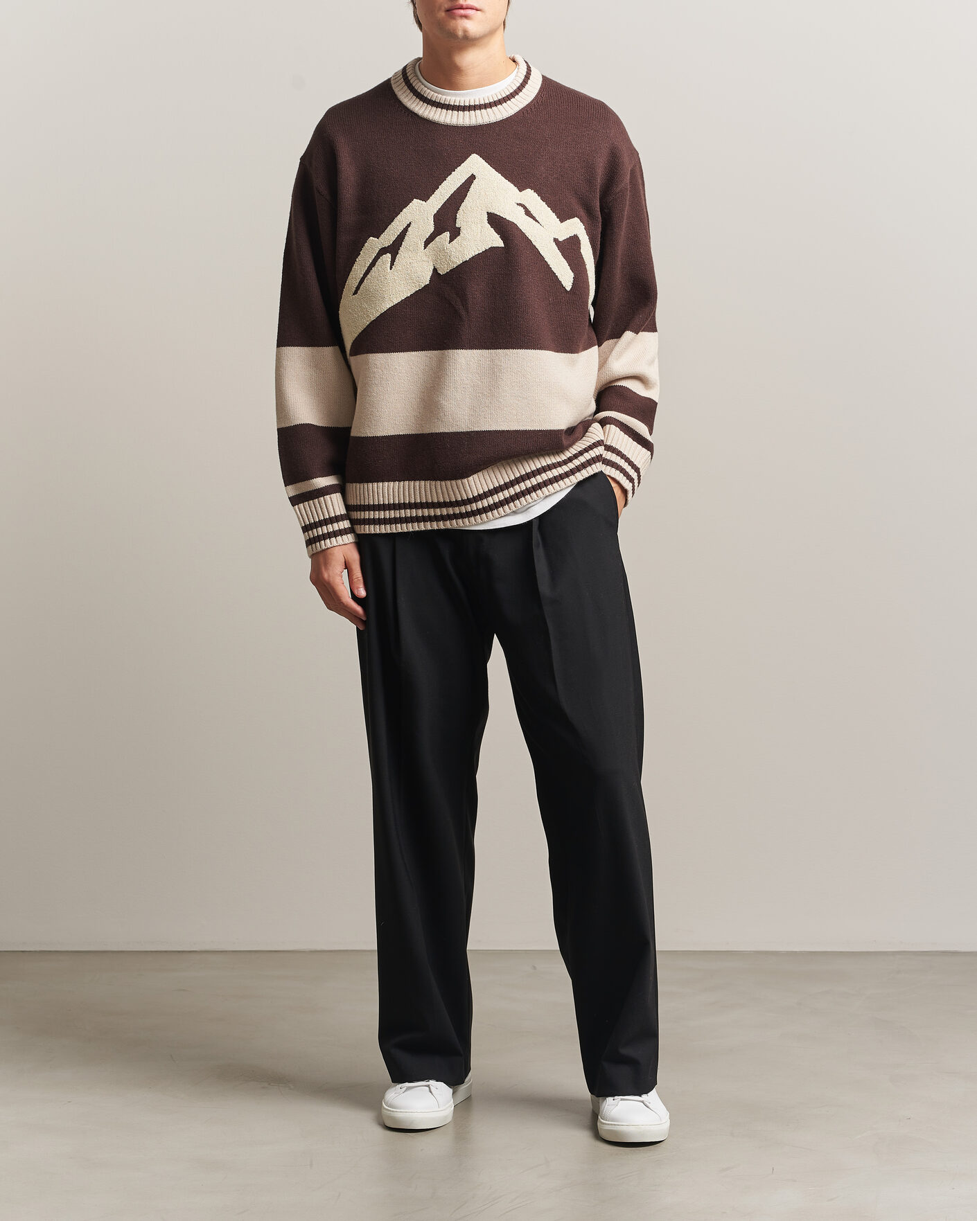 Men | Sweaters & Knitwear | J.Lindeberg | Steve Mountin Knitted Sweater Seal Brown