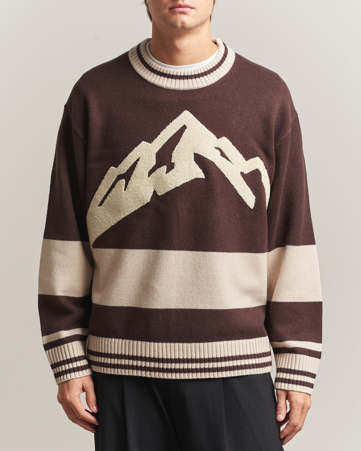 Men | Sweaters & Knitwear | J.Lindeberg | Steve Mountin Knitted Sweater Seal Brown