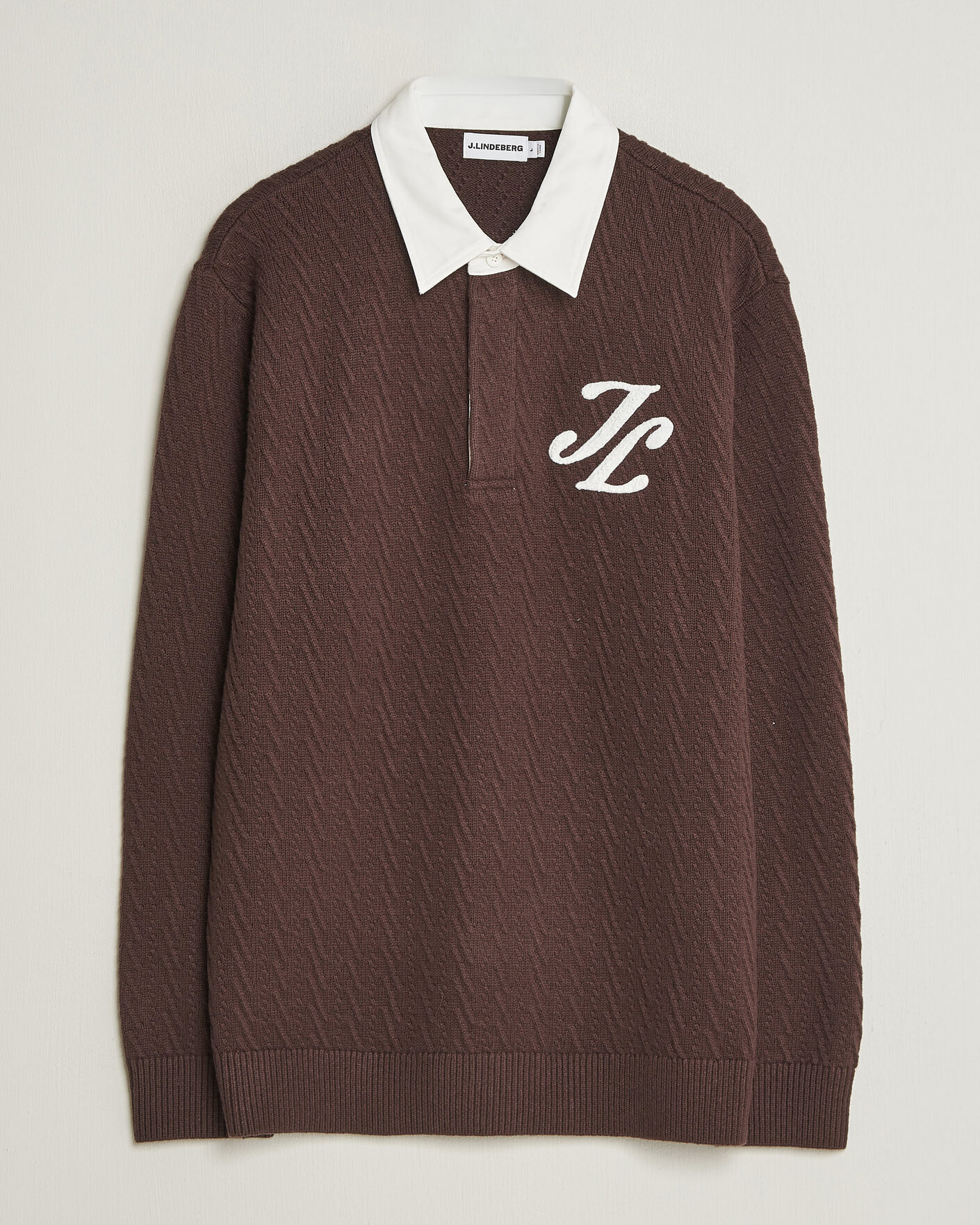 Men | Sweaters & Knitwear | J.Lindeberg | Johnny Knitted Rugby Seal Brown