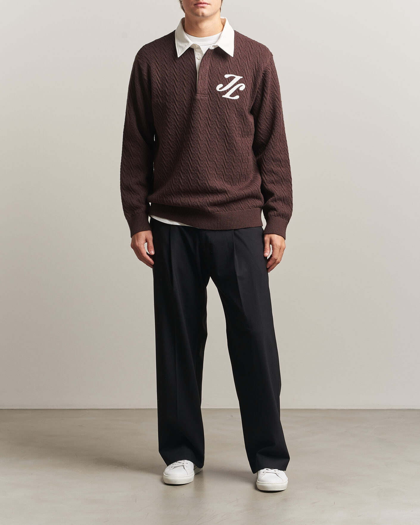 Men | Sweaters & Knitwear | J.Lindeberg | Johnny Knitted Rugby Seal Brown