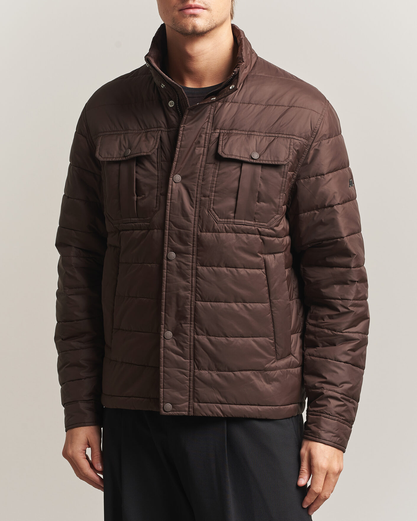 Men | Coats & Jackets | J.Lindeberg | Bailey Light Padded Jacket Seal Brown