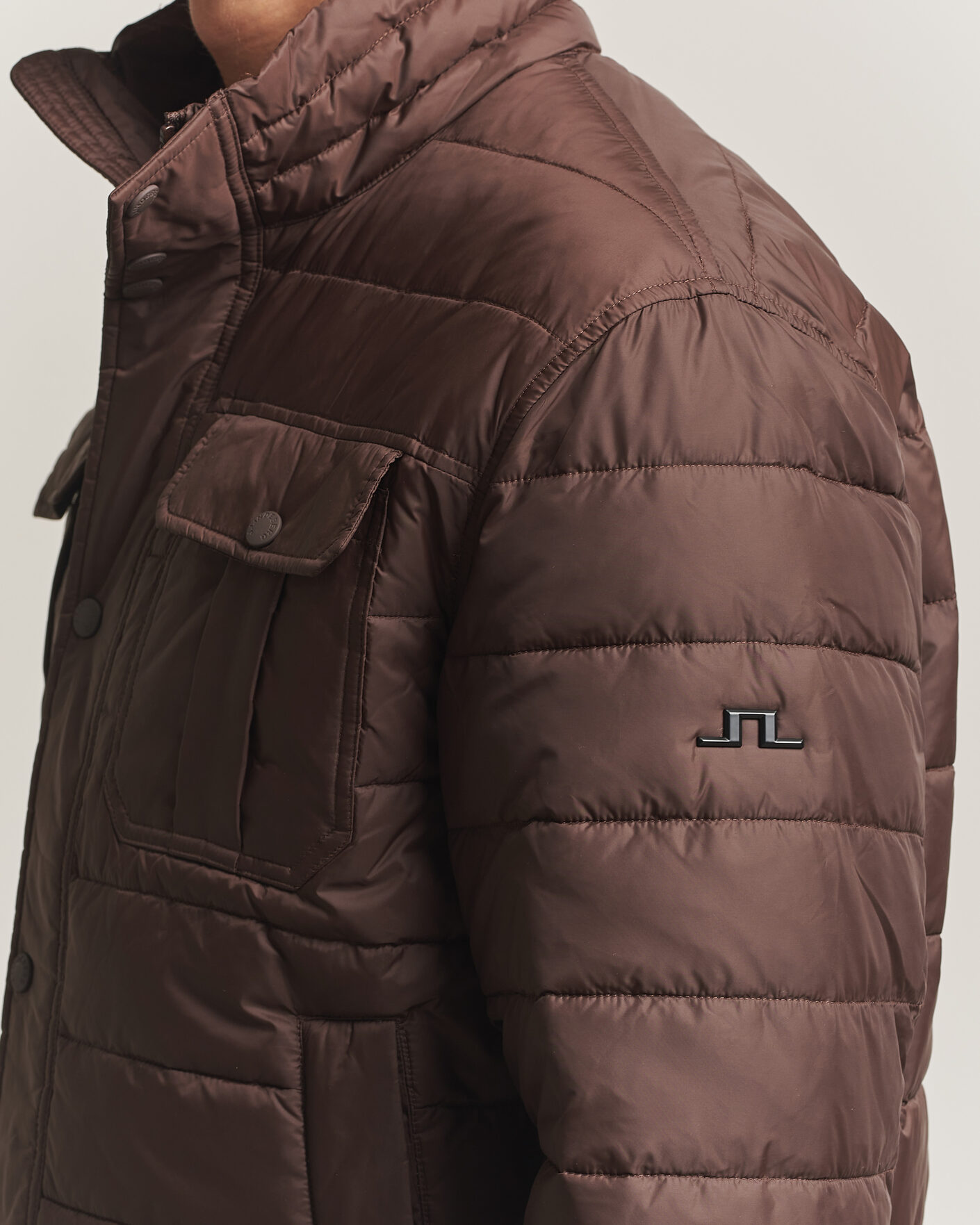 Men | Coats & Jackets | J.Lindeberg | Bailey Light Padded Jacket Seal Brown