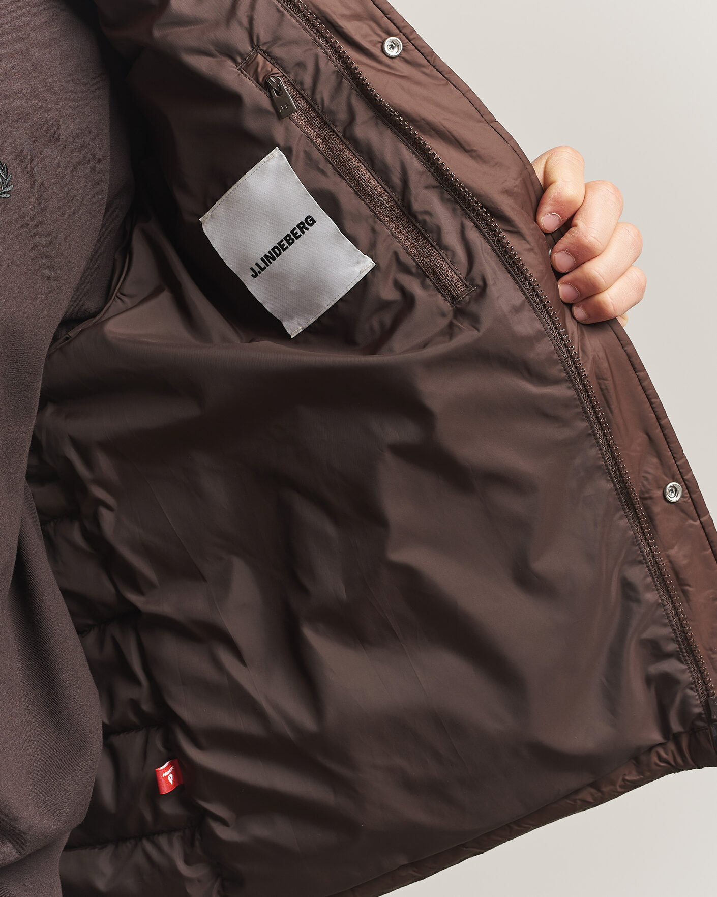 Men | Coats & Jackets | J.Lindeberg | Bailey Light Padded Jacket Seal Brown