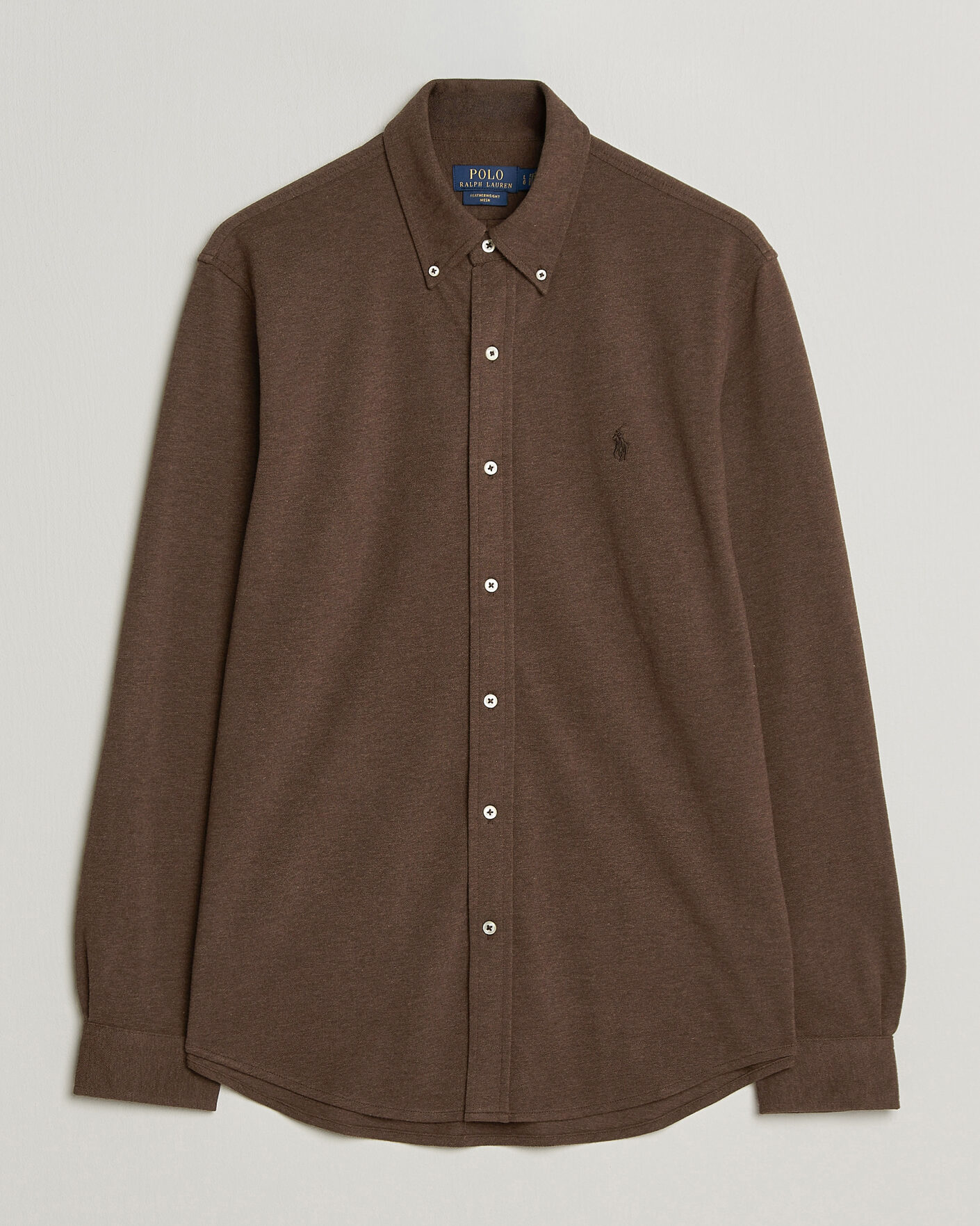 Men | Polo Shirts | Polo Ralph Lauren | Featherweight Mesh Shirt Nutmeg Brown Heather