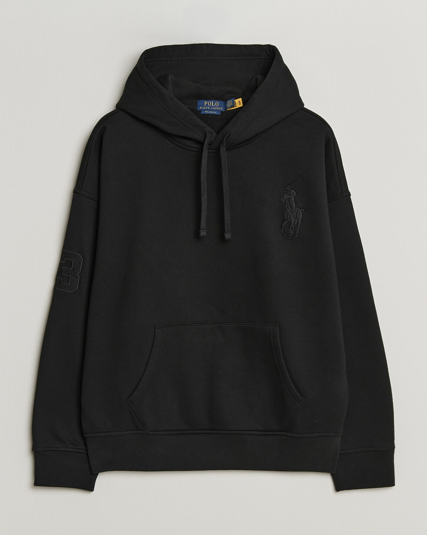 Men | Sweaters & Knitwear | Polo Ralph Lauren | Heavy Weight Tonal Pony Hoodie Polo Black