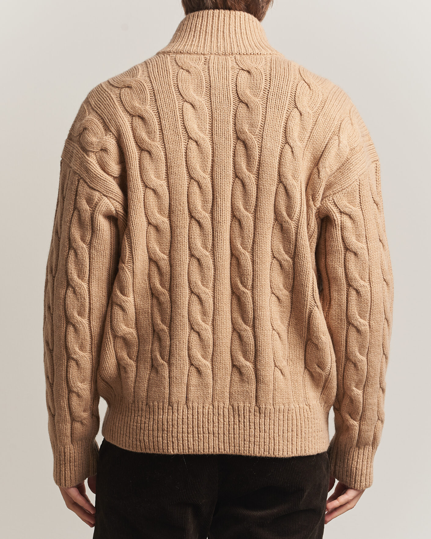 Men | Sweaters & Knitwear | Polo Ralph Lauren | Wool/Alpaca Cable Full-Zip Camel Melange