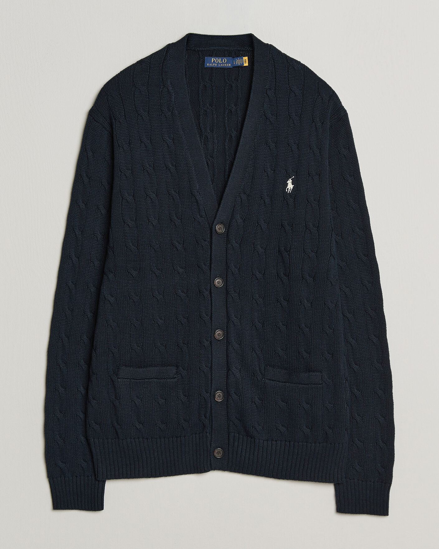 Men | Sweaters & Knitwear | Polo Ralph Lauren | Cotton Cable Cardigan Hunter Navy