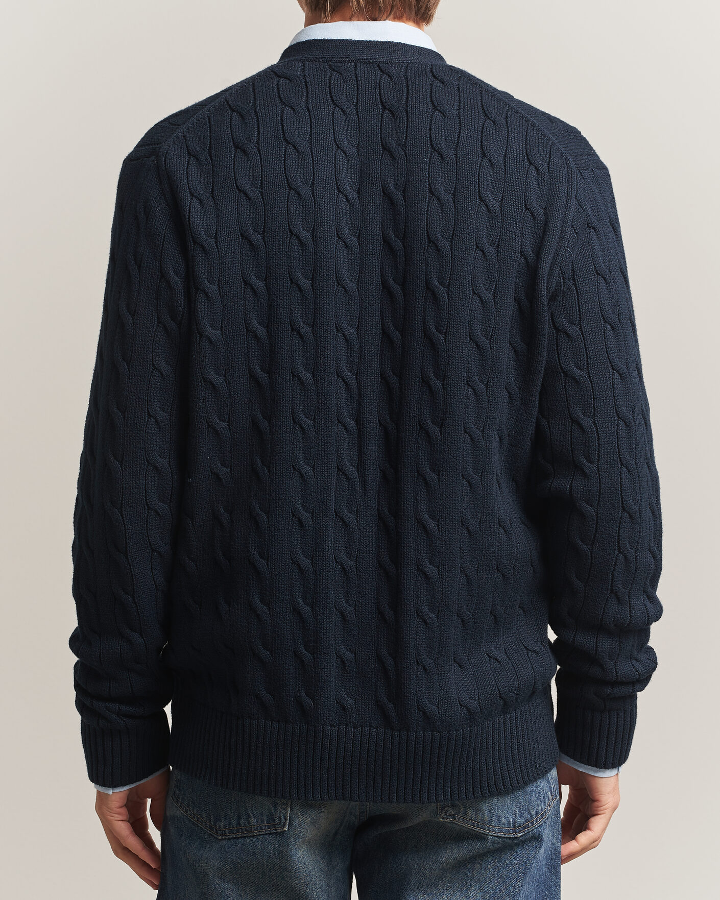 Men | Sweaters & Knitwear | Polo Ralph Lauren | Cotton Cable Cardigan Hunter Navy