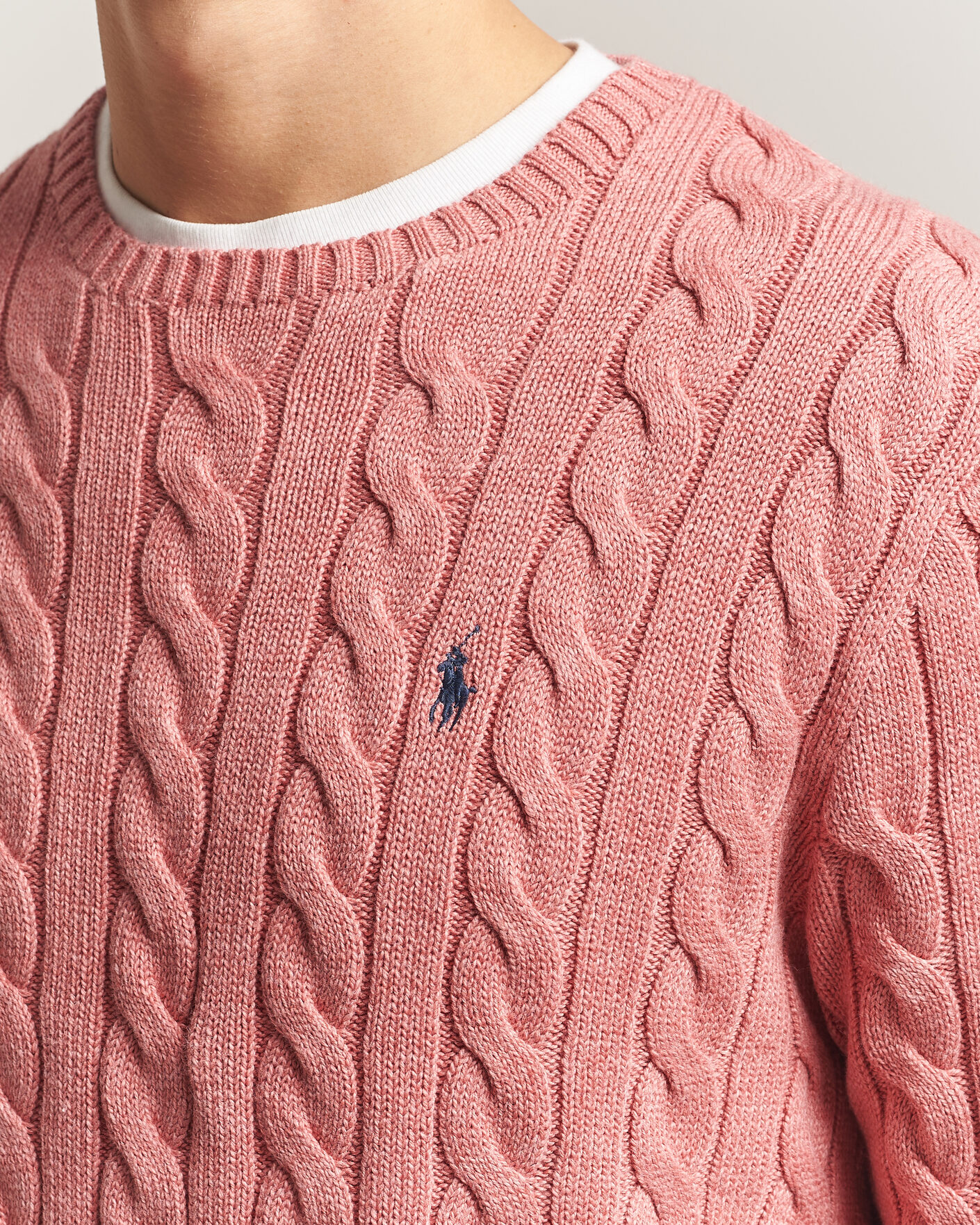 Men | Sweaters & Knitwear | Polo Ralph Lauren | Cotton Cable Pullover Faded Cranberry Heather