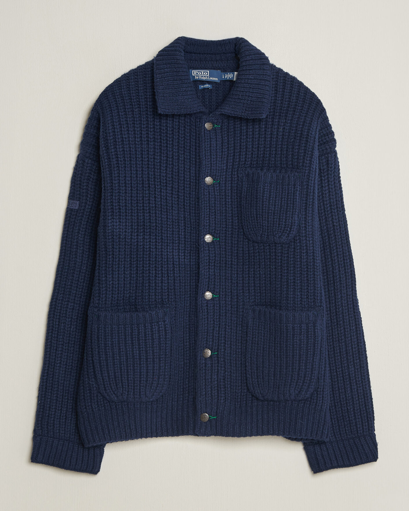 Men | Sweaters & Knitwear | Polo Ralph Lauren | Wool Blend Button Cardigan Blue Stonecrop
