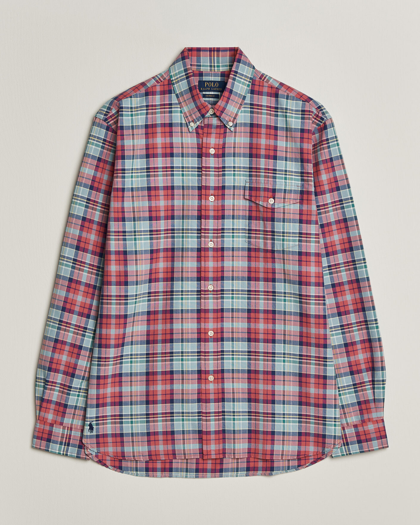 Men | Shirts | Polo Ralph Lauren | Classic Fit Checked Oxford Sport Shirt Red Dusty Blue