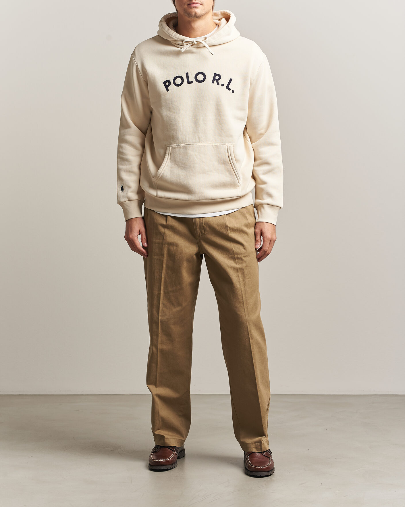 Men | Sweaters & Knitwear | Polo Ralph Lauren | Cotton Chest Logo Hood Andover Cream