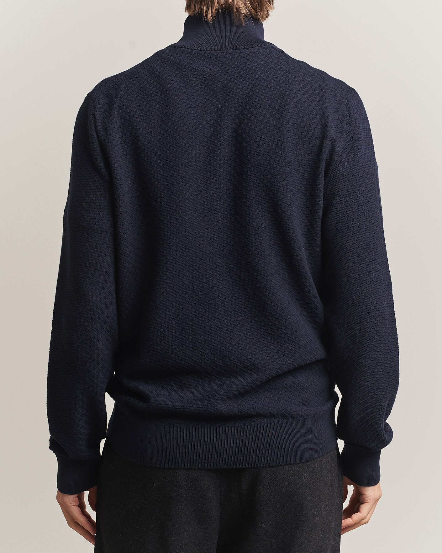 Men | Sweaters & Knitwear | BOSS BLACK | Loretti Cotton Knitted Full Zip Dark Blue