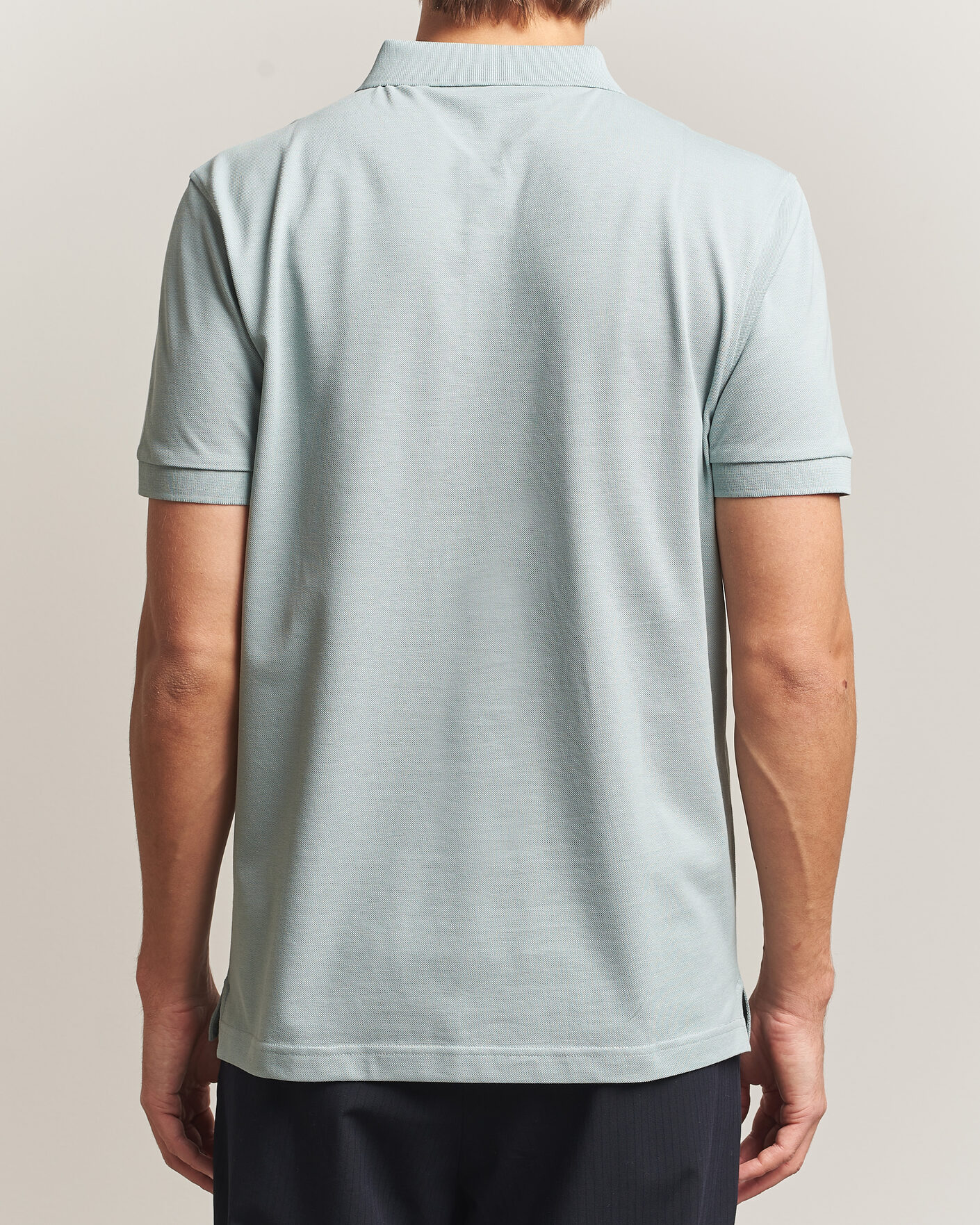 Men | Polo Shirts | Sunspel | Short Sleeve Pique Polo Light Green