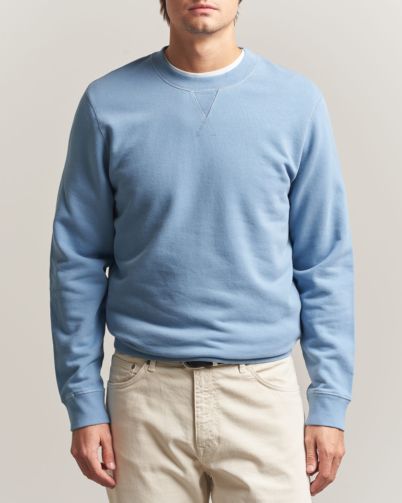 Men | Sweaters & Knitwear | Sunspel | Loopback Sweatshirt Studio Blue