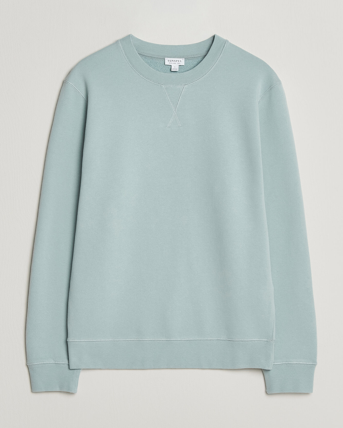 Men | Sweaters & Knitwear | Sunspel | Loopback Sweatshirt Light Green