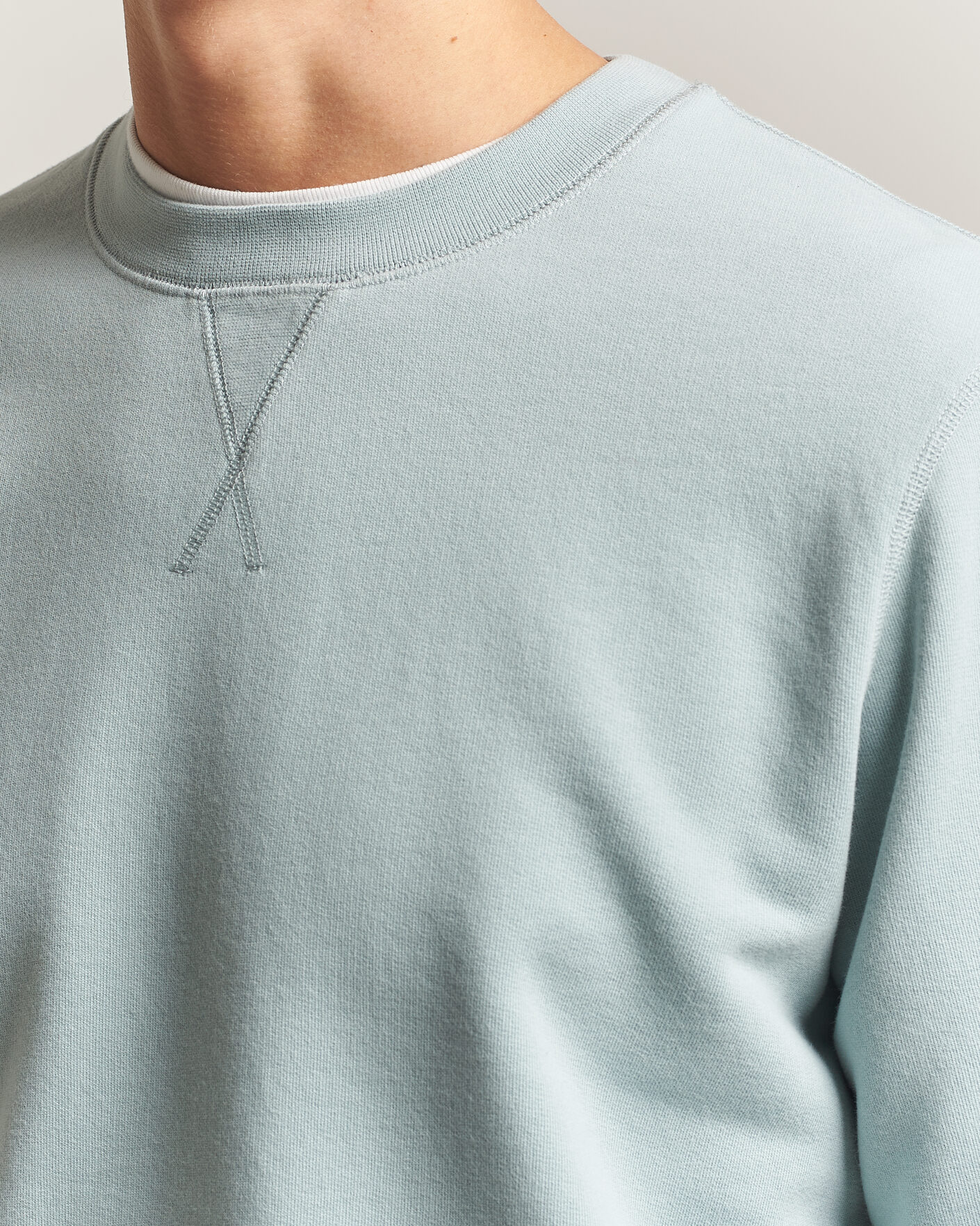 Men | Sweaters & Knitwear | Sunspel | Loopback Sweatshirt Light Green