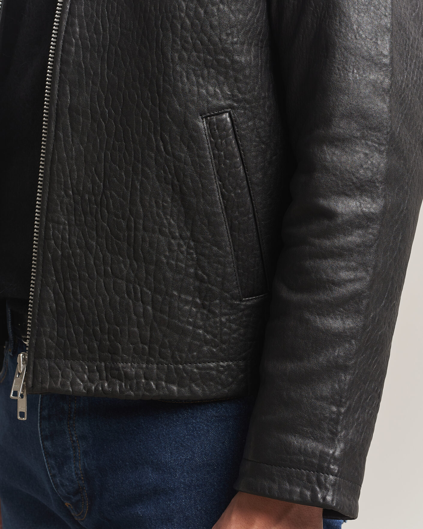 Men | Coats & Jackets | Sunflower | Short Leather Jacket Black
