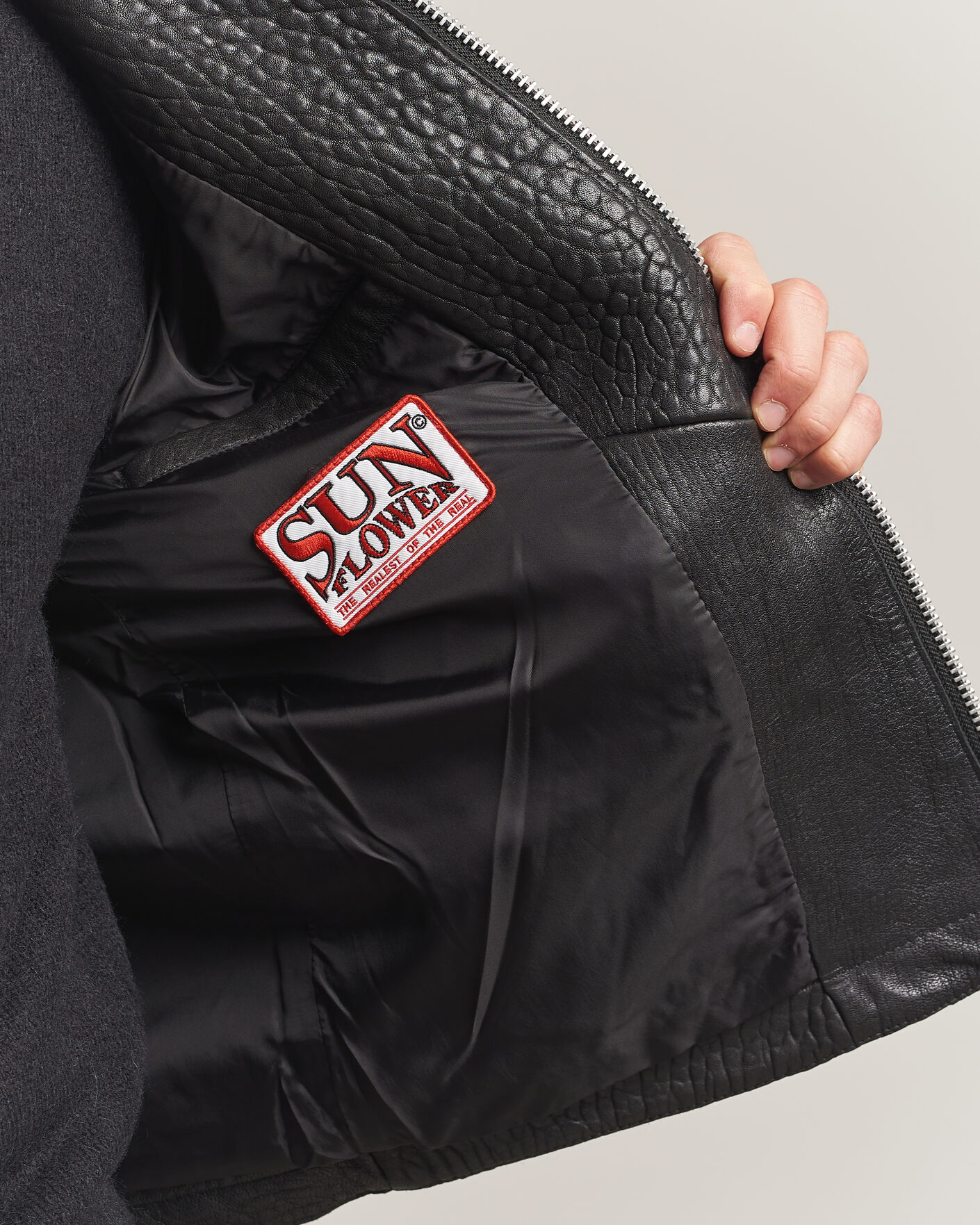 Men | Coats & Jackets | Sunflower | Short Leather Jacket Black