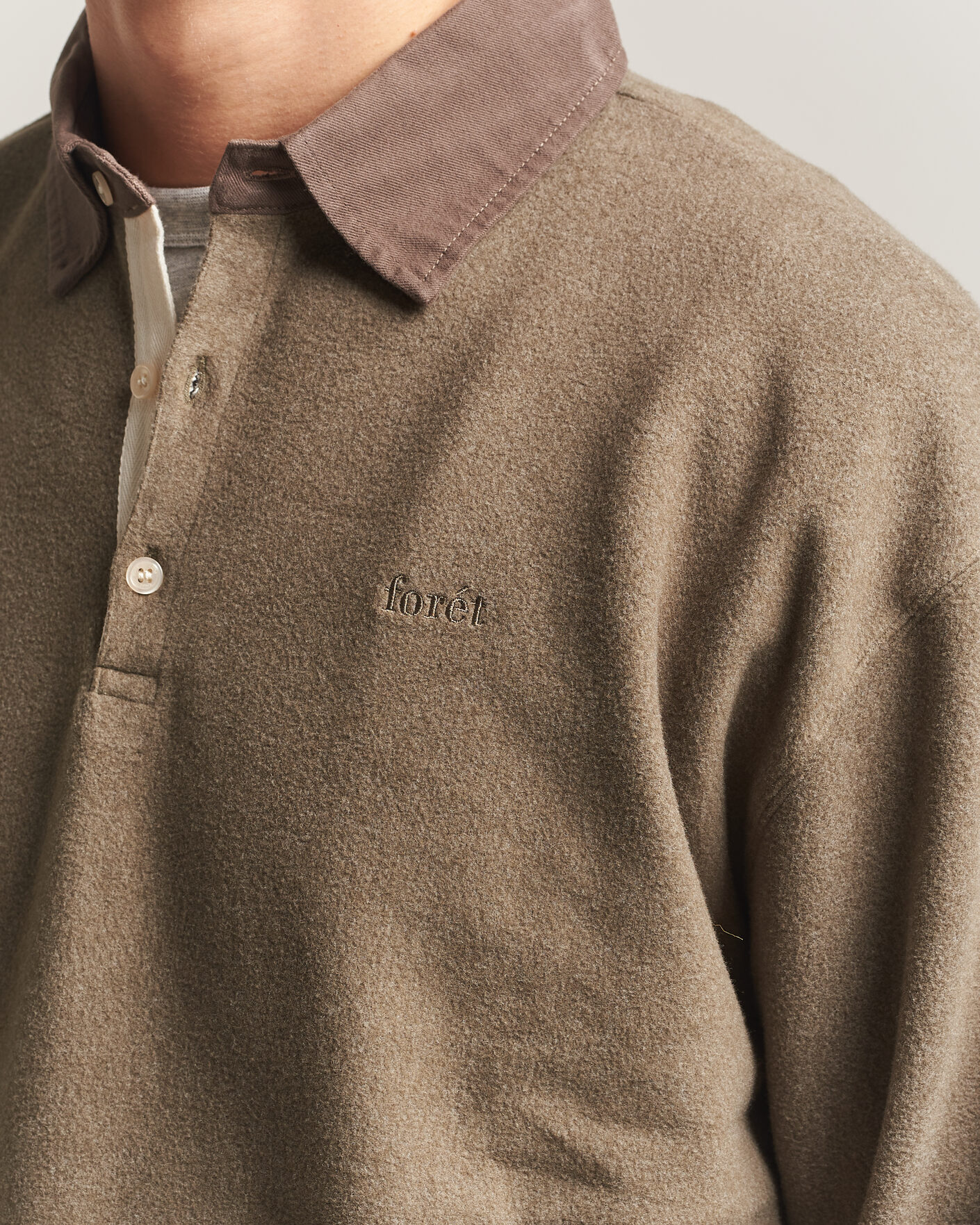 Men | Sweaters & Knitwear | Forét | Herb Brushed Rugby Washed Brown
