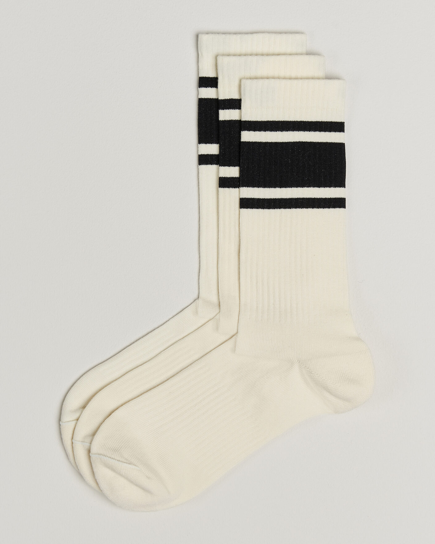 Men | Underwear & Socks | Sweyd | 3-Pack Triple Stripe Cotton Socks White/Black