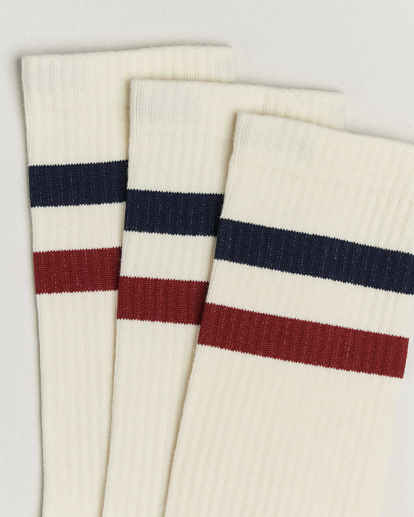 Men | Underwear & Socks | Sweyd | 3-Pack Two Stripe Cotton Socks Navy/Red/White