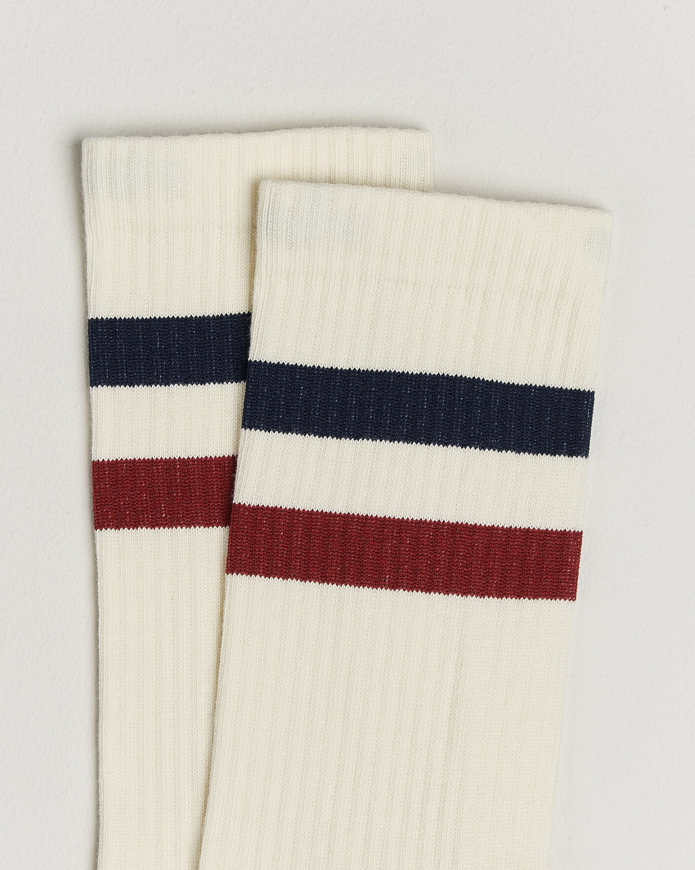 Men | Underwear & Socks | Sweyd | Two Stripe Cotton Socks Navy/Red/White