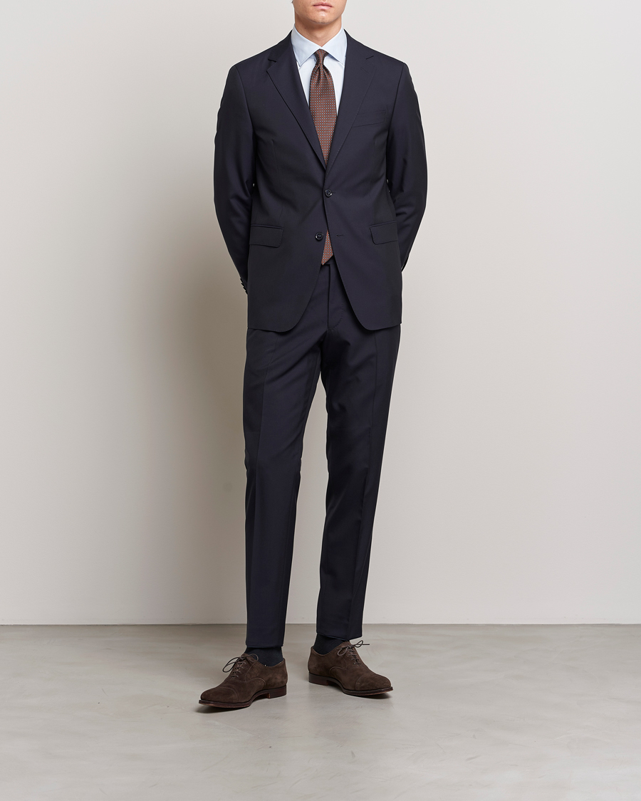 Men | Suits | Oscar Jacobson | Falk Wool Suit Navy