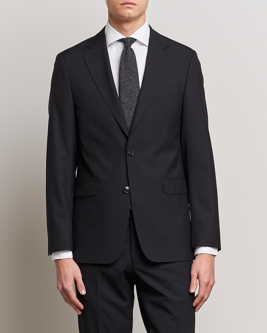 Men | Suits | Oscar Jacobson | Falk Wool Suit Black