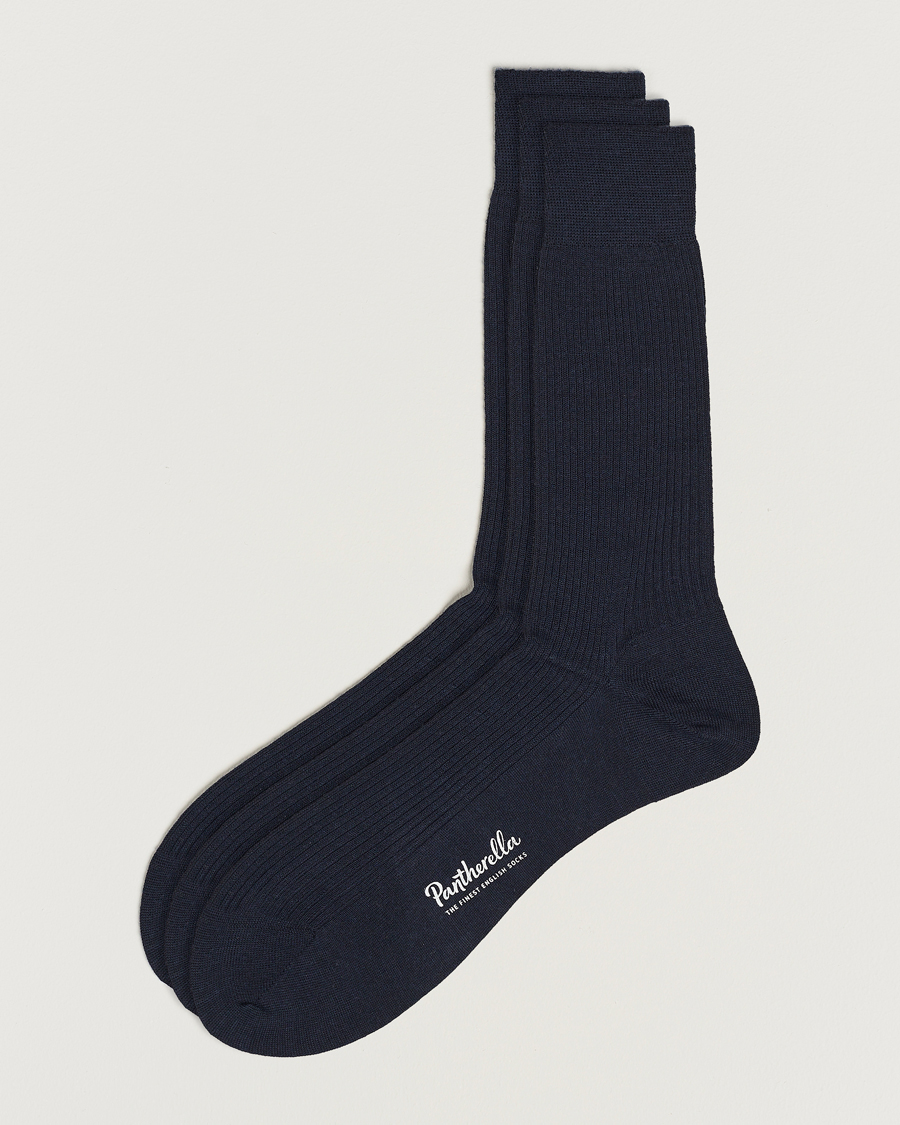 Men | Underwear & Socks | Pantherella | 3-Pack Naish Merino/Nylon Sock Navy