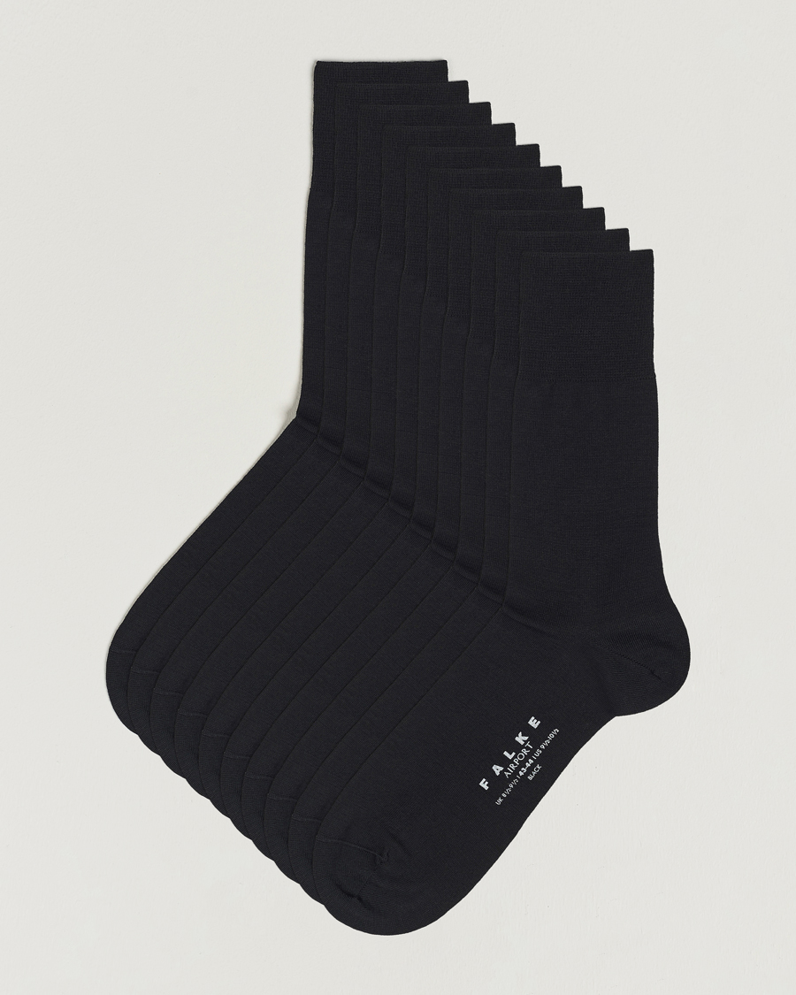 Men | Wardrobe basics | Falke | 10-Pack Airport Socks Black