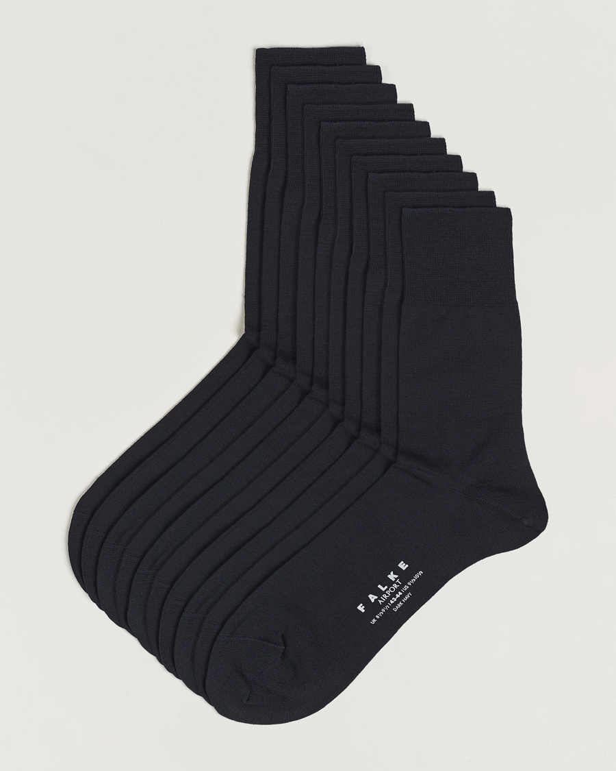 Men | Underwear & Socks | Falke | 10-Pack Airport Socks Dark Navy