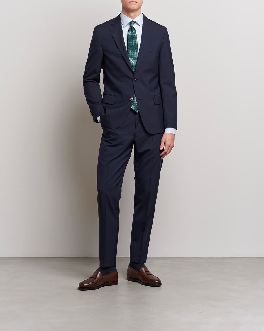 Men | Two-piece Suits | Oscar Jacobson | Edmund Wool Suit Blue