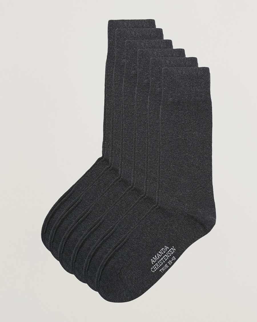 Men | Socks | Amanda Christensen | 6-Pack True Cotton Socks Antrachite Melange