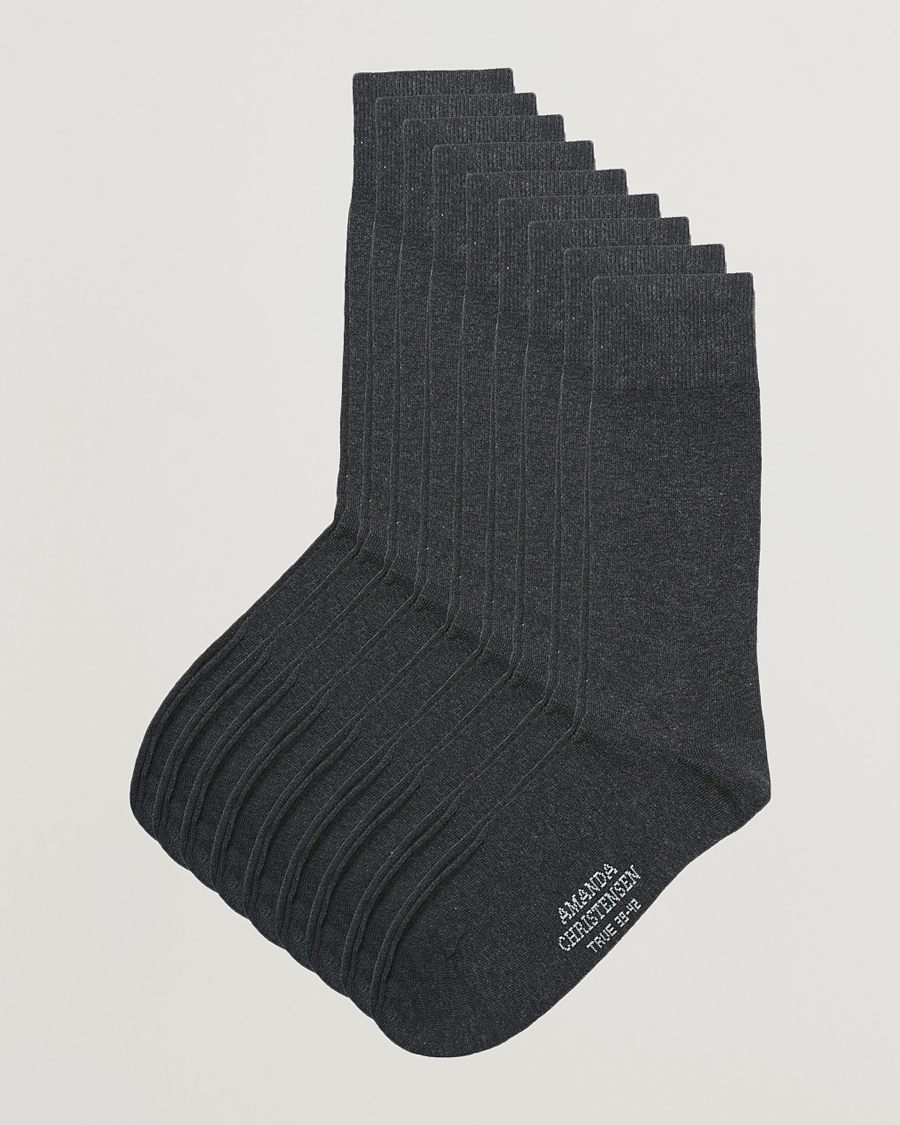 Men | Socks | Amanda Christensen | 9-Pack True Cotton Socks Antrachite Melange