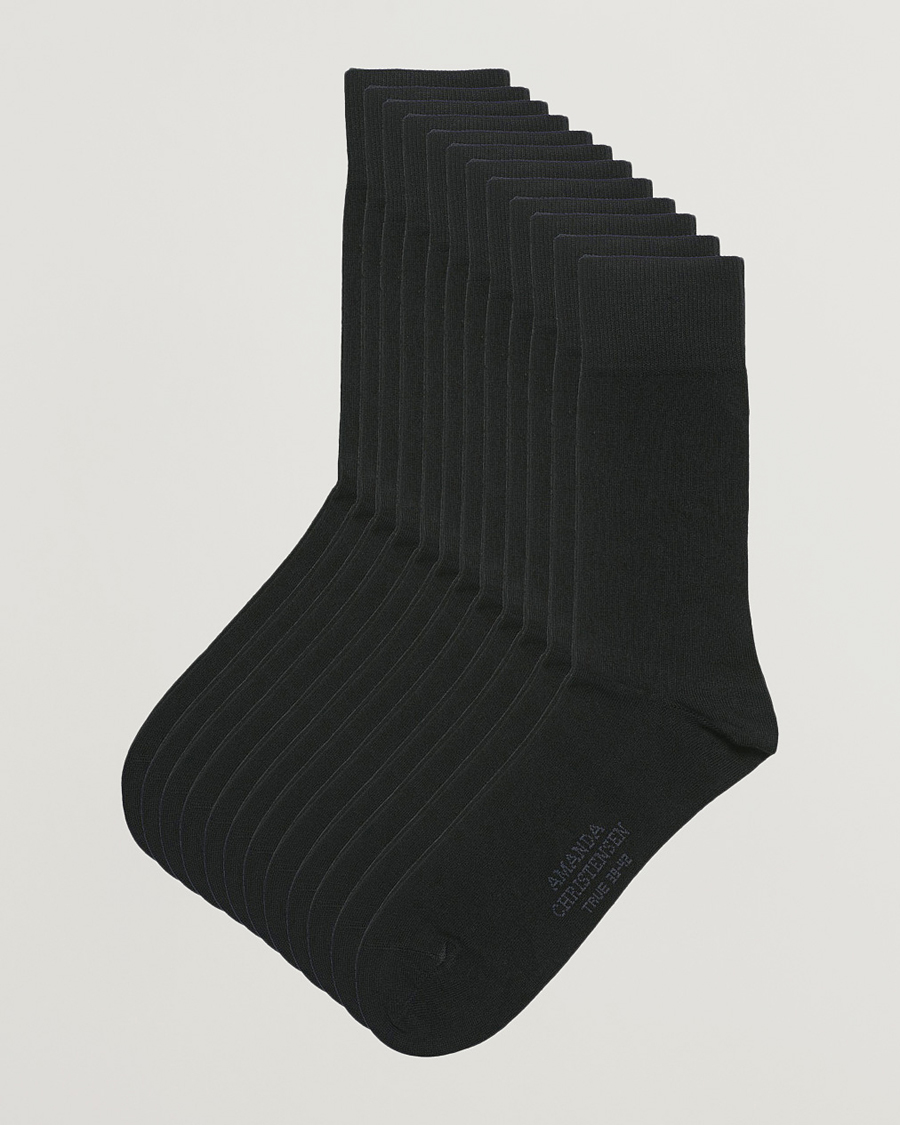 Men | Underwear & Socks | Amanda Christensen | 12-Pack True Cotton Socks Black