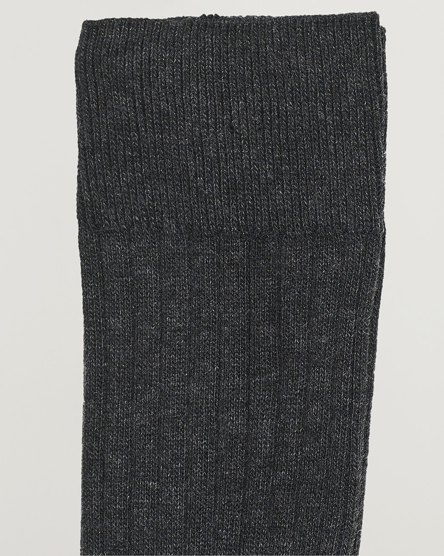 Men | Underwear & Socks | Amanda Christensen | 9-Pack True Cotton Ribbed Socks Antracite Melange