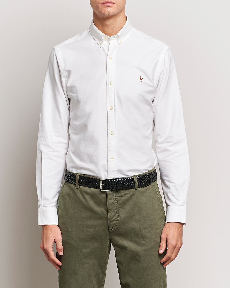Men | Shirts | Polo Ralph Lauren | 2-Pack Slim Fit Shirt Oxford White/Stripes Blue