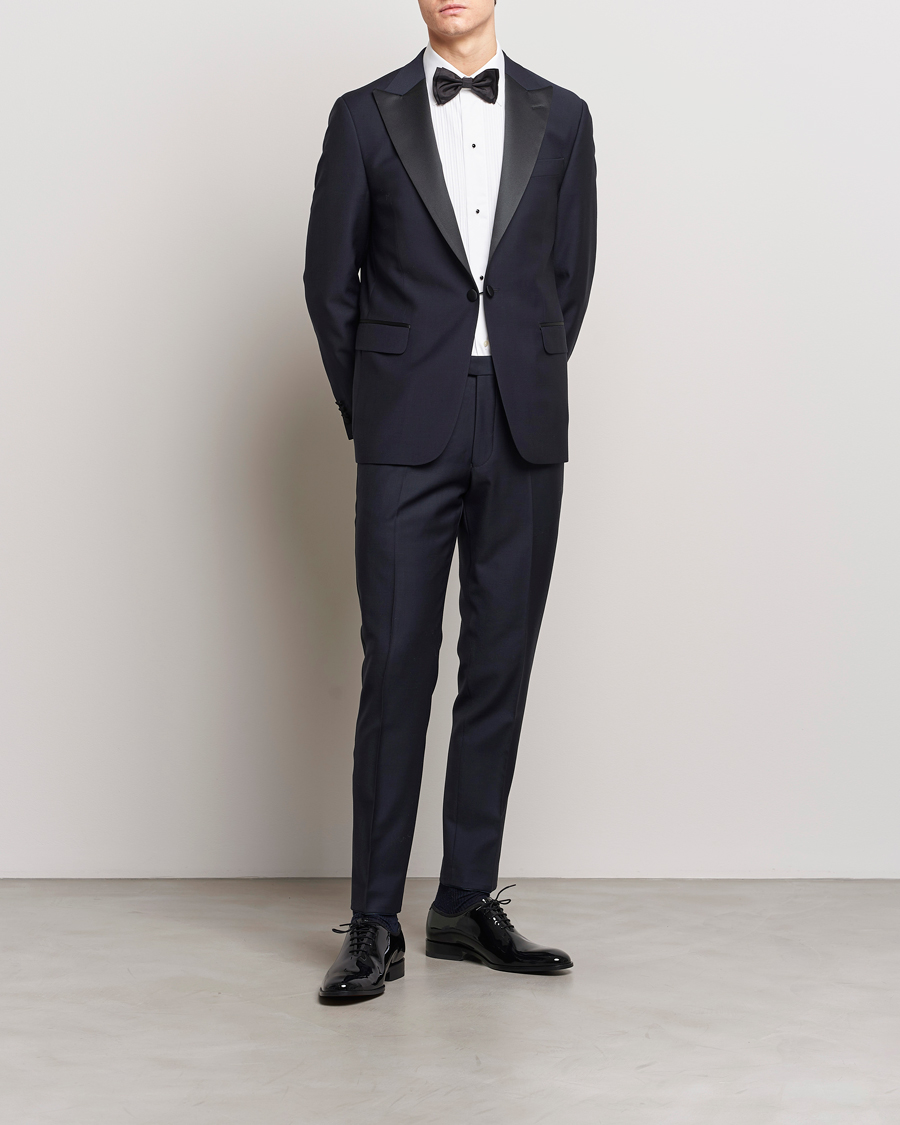 Herre | Smoking | Oscar Jacobson | Frampton Wool Tuxedo Suit Navy