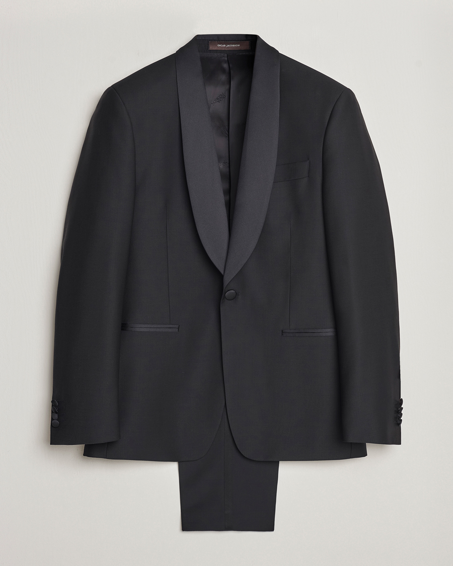Men | Oscar Jacobson | Oscar Jacobson | Figaro/Denz Wool Tuxedo Suit Black
