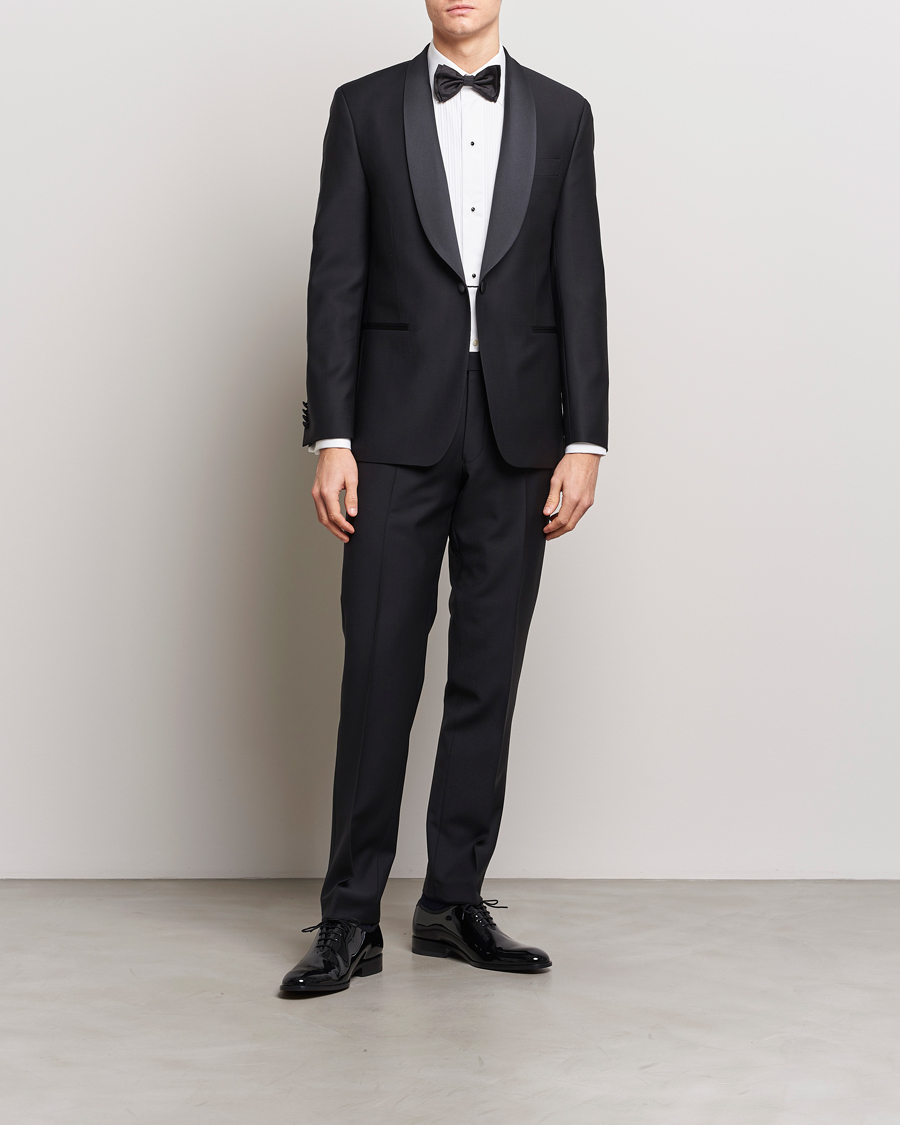 Herre | Jakkesæt | Oscar Jacobson | Figaro/Denz Wool Tuxedo Suit Black