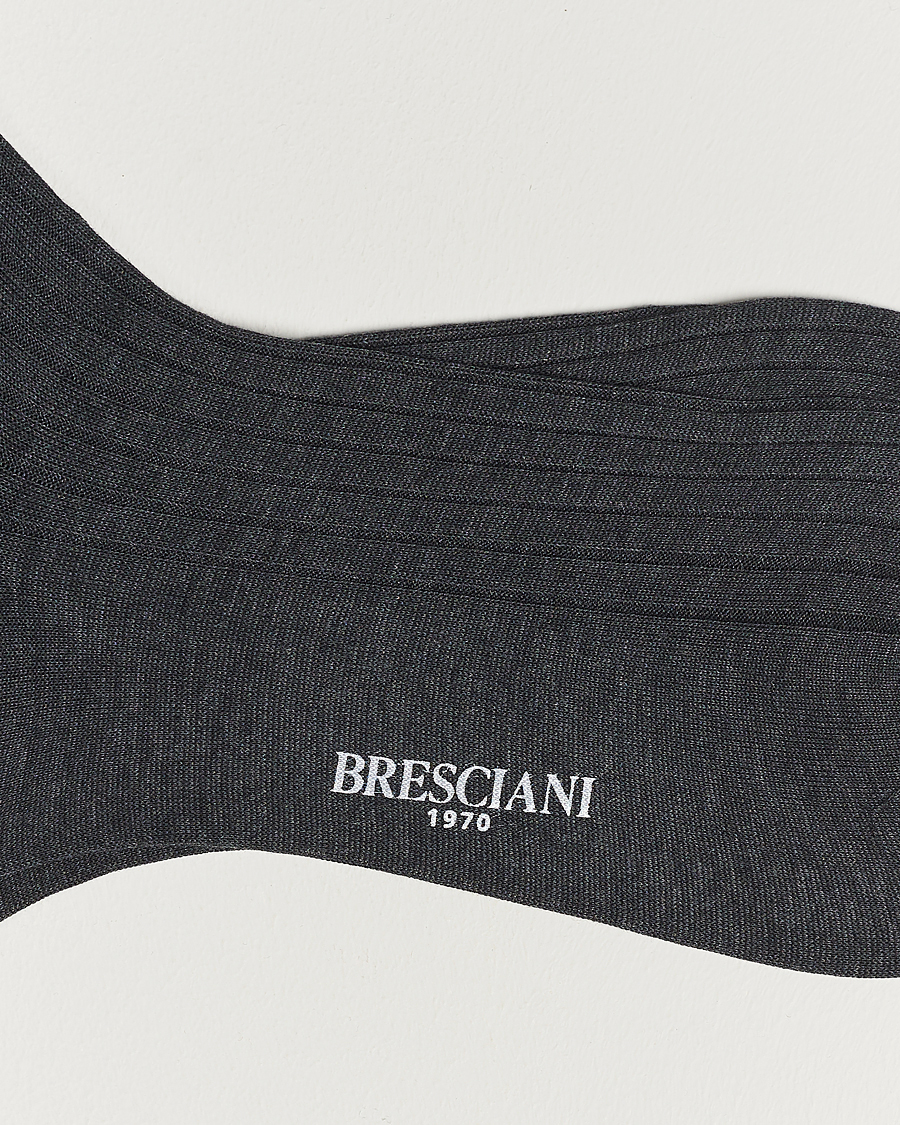 Men | Underwear & Socks | Bresciani | 3-pack Cotton Ribbed Short Socks Grey Melange