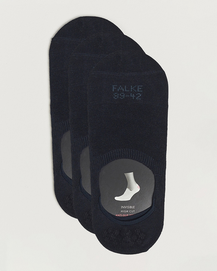 Men | Underwear & Socks | Falke | 3-pack Casual High Cut Sneaker Socks Dark Navy